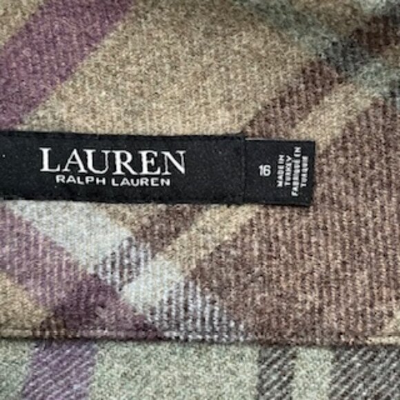 NEW Lauren By Ralph Lauren Women’s Size 16 Skirt Brown Wool Blend Wrap Style - Picture 5 of 10